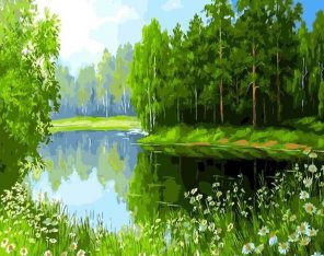 Green Forest paint by numbers