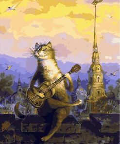 Guitarist Cat paint by numbers