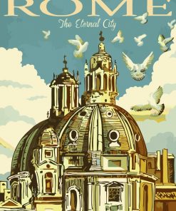 Rome Travel Poster Paint By Numbers