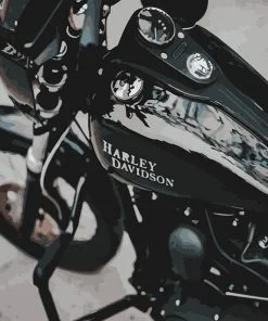 Black Harley Davidson Paint By Numbers