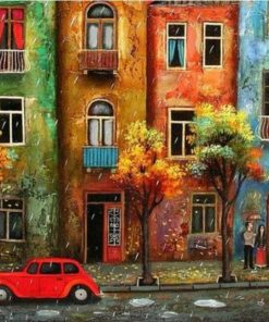 Colorful City Buildings Paint By Numbers