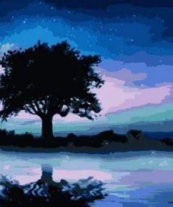 Night Tree Reflection Paint By Numbers