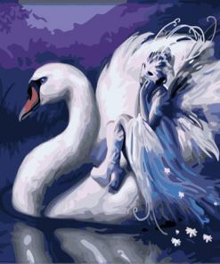 White Fairy Swan Paint By Numbers