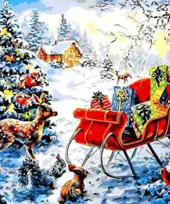 Christmas Sleigh Gifts Paint By Numbers
