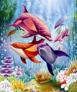 Colorful Dolphins Paint By Numbers