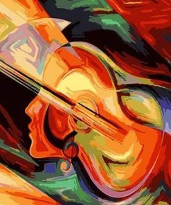 Abstract guitar paint by numbers