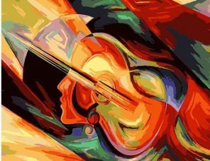 Abstract guitar paint by numbers