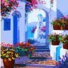 Santorini Flowers Path Paint By Numbers