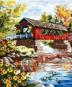 Cottage By River Paint By Numbers