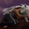 Girl Hugging Wolf Paint By Numbers