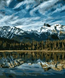 Alberta Snowy Mountains Paint By Numbers