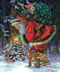 Santa Claus With Animals Paint By Numbers
