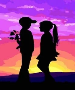 Couple Silhouette Paint By Numbers