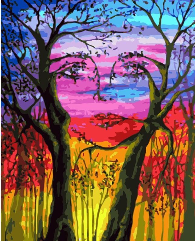 Woman Face Tree Paint By Numbers