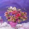 Flowers In Pink Vase Paint By Numbers