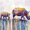 Abstract Rhinos Paint by numbers
