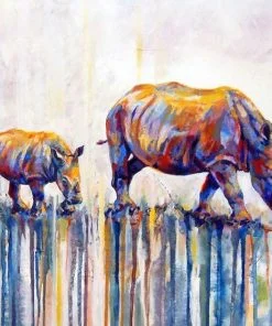 Abstract Rhinos Paint by numbers