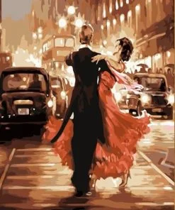 Dancing Couple In Street Paint By Numbers