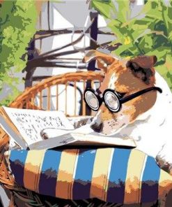Dog Reading Book Paint By Numbers
