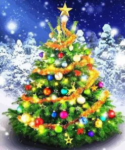 Christmas Tree Lights Paint By Numbers