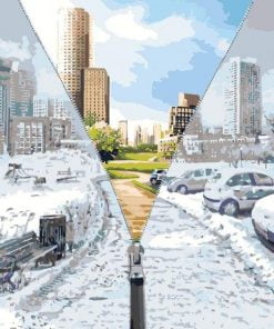 Snow unzipped into Spring Cities Paint By Numbers