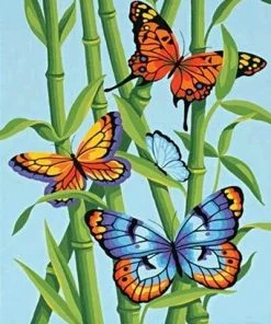 Bamboo Butterflies Paint By Numbers