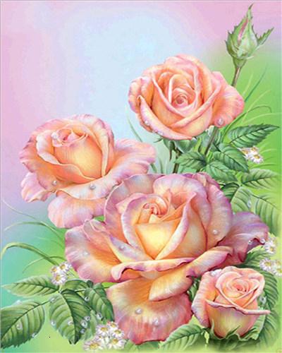 Rose Flowers Arrangement Flowers Paint By Numbers - Numeral Paint Kit