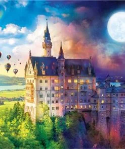 Night And Day Neuschwanstein Castle Paint By Numbers