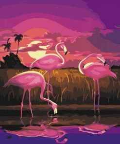 Pink Flamingo Birds Paint By Numbers