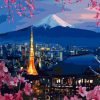 Blossoms Tokyo Tower Paint By Numbers