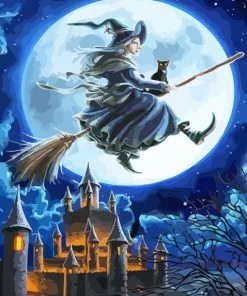 Flying Witch Paint By Numbers