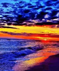 Sunset Over Beach Paint By Numbers