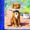 Dog With Newspaper Paint By Numbers