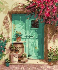 Green House Door Paint By Numbers