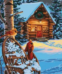 Snow Cardinals Paint By Numbers