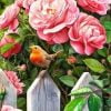 Bird And Pink Flowers Paint By Numbers
