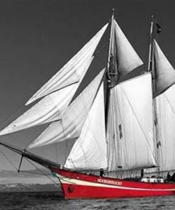 Red Sailboat Paint By Numbers