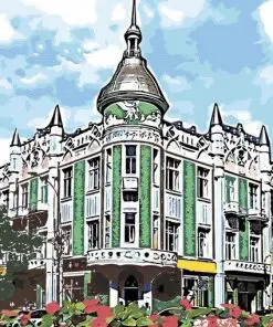Building on The Corner Street in Buenos Aires Cities Paint By Numbers