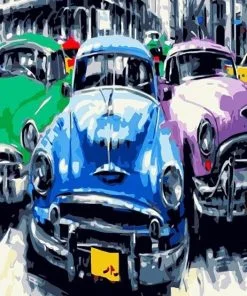 Antique Havana Cars Paint By Numbers