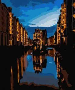 Hamburg In the Darkness paint by numbers