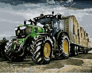 Harvest Tractor paint by numbers
