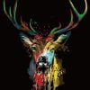 Splatter Deer Head Paint By Numbers