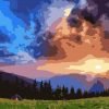 Mountain Sunset Scenery Paint By Numbers