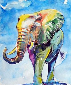Colored Elephant Paint By Numbers