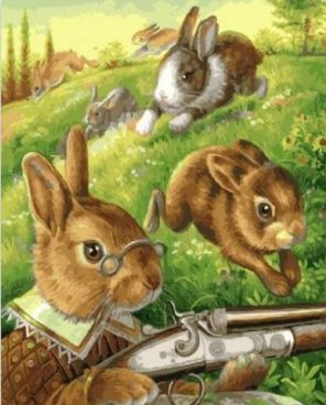Hunter Rabbits paint by numbers