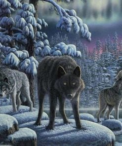 Hunting Wolves paint by numbers