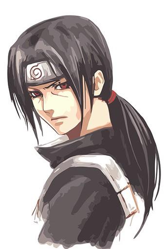 Itachi Uchiha Long Hair - Cartoon and Animation Paint By Number - Numeral  Paint
