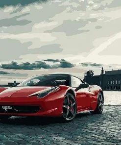 Red Ferrari Paint By Numbers