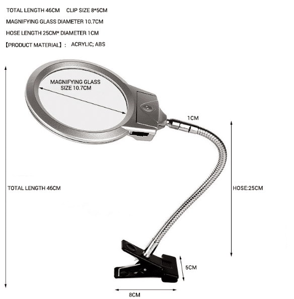 LED Desk Magnifier for paint by numbers Numeral Paint