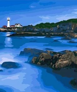 Night Rocky Beach Paint By Numbers